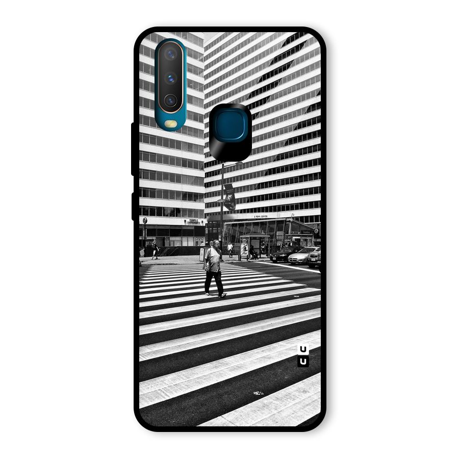 Black White Perspective Glass Back Case for Vivo U10