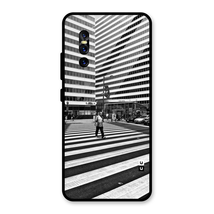 Black White Perspective Glass Back Case for Vivo V15 Pro