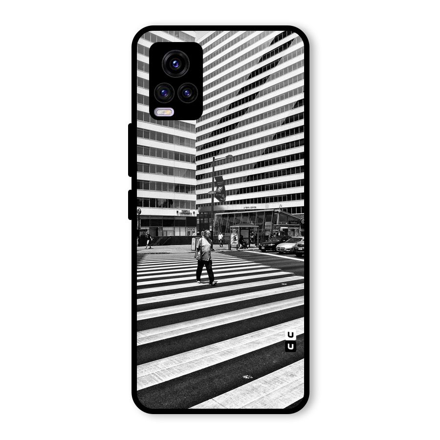 Black White Perspective Glass Back Case for Vivo V20