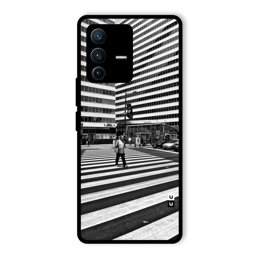 Black White Perspective Glass Back Case for Vivo V23 Pro