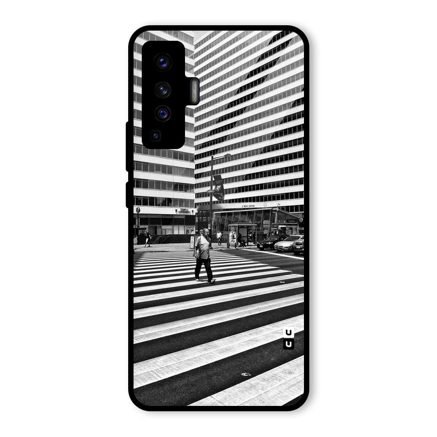 Black White Perspective Glass Back Case for Vivo X50