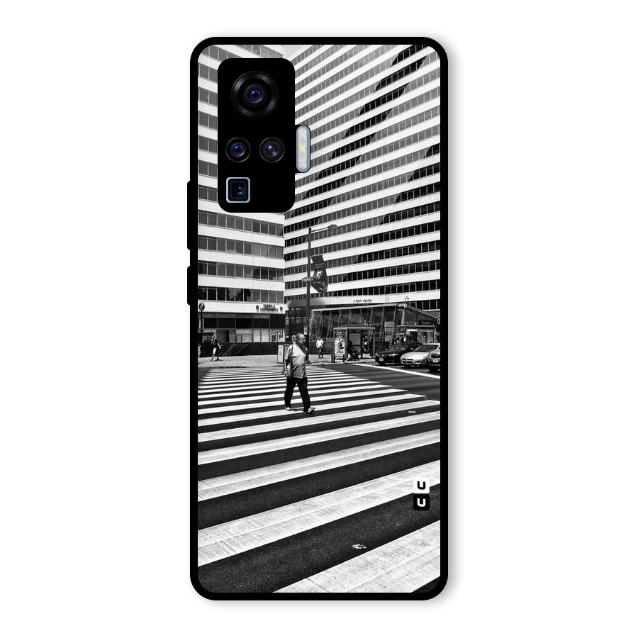Black White Perspective Glass Back Case for Vivo X50 Pro