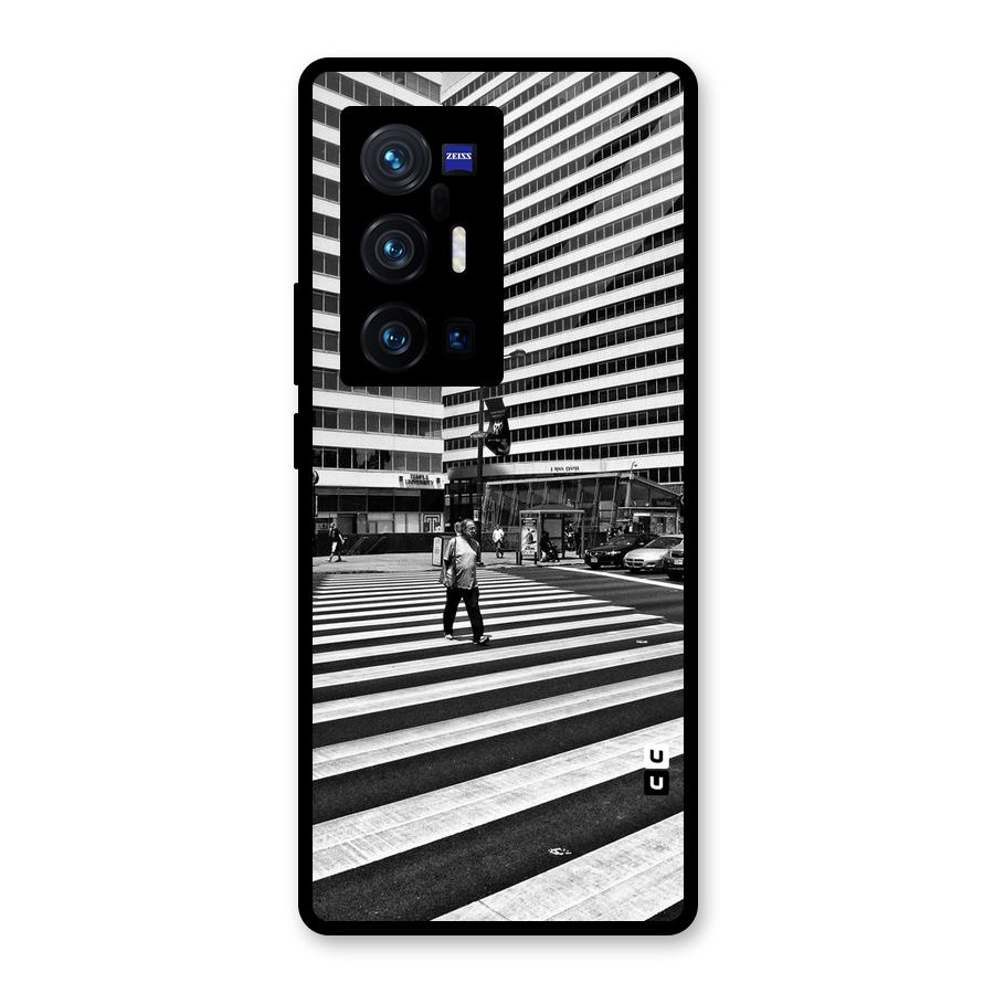 Black White Perspective Glass Back Case for Vivo X70 Pro Plus