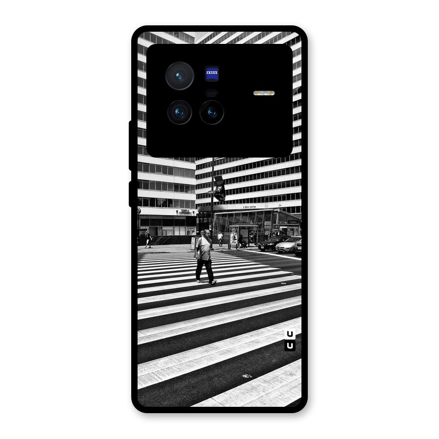 Black White Perspective Glass Back Case for Vivo X80