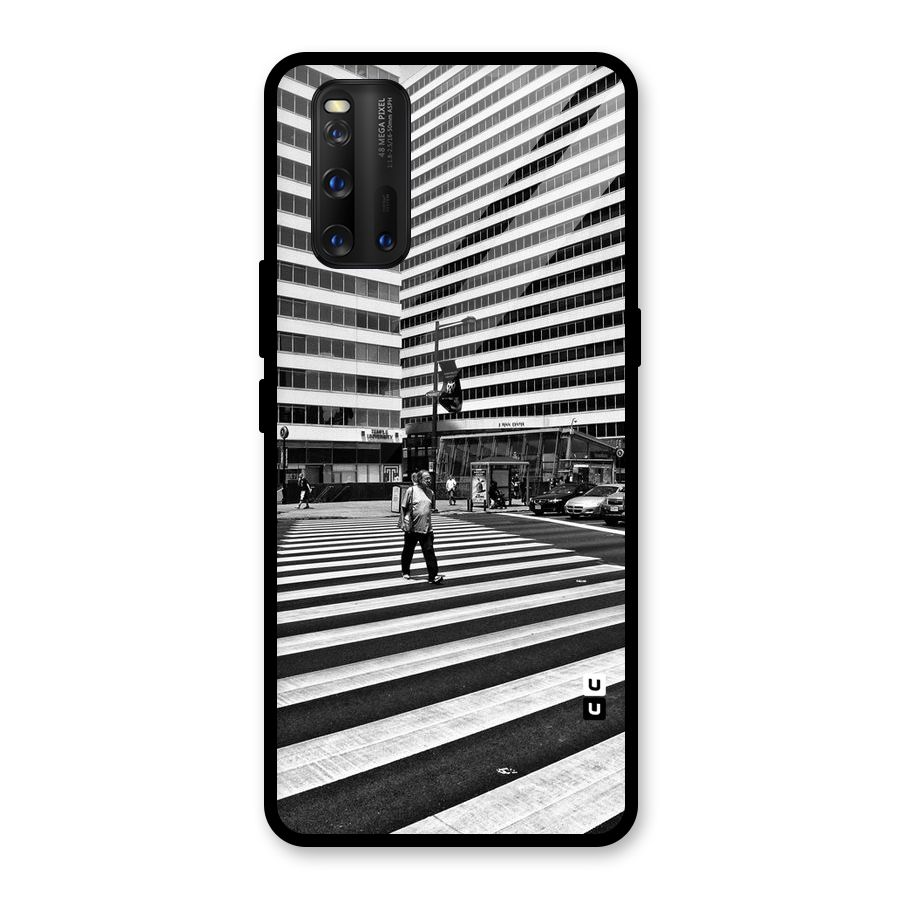 Black White Perspective Glass Back Case for Vivo iQOO 3