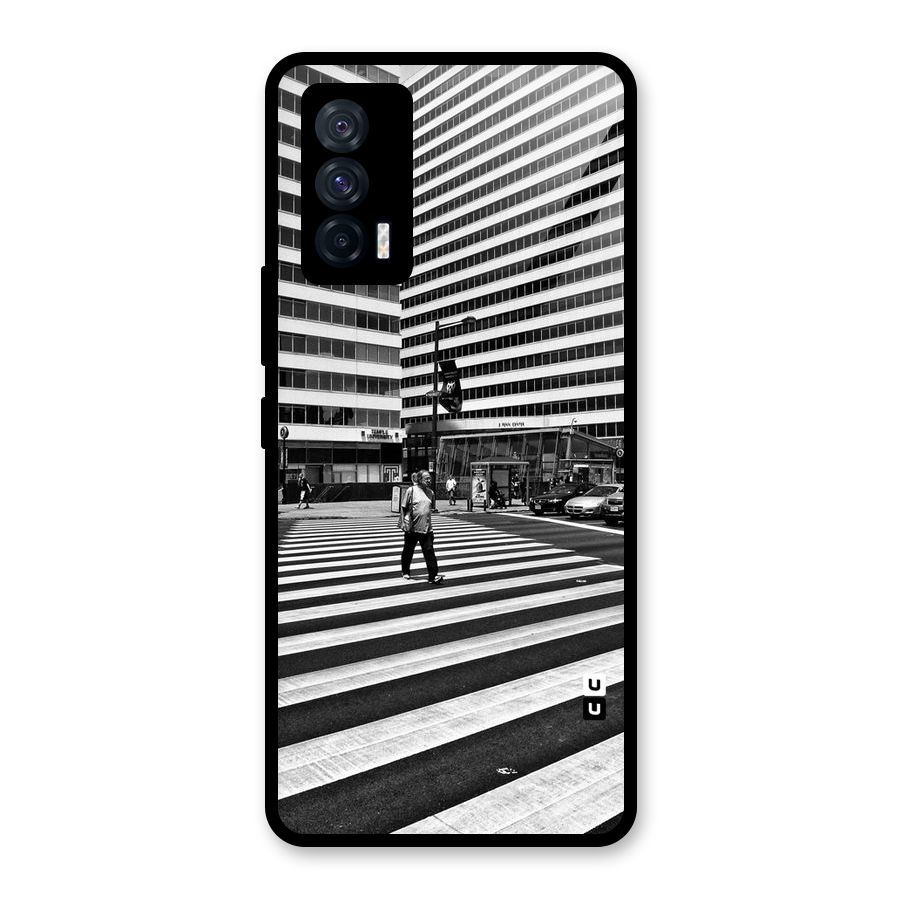 Black White Perspective Glass Back Case for Vivo iQOO 7 5G