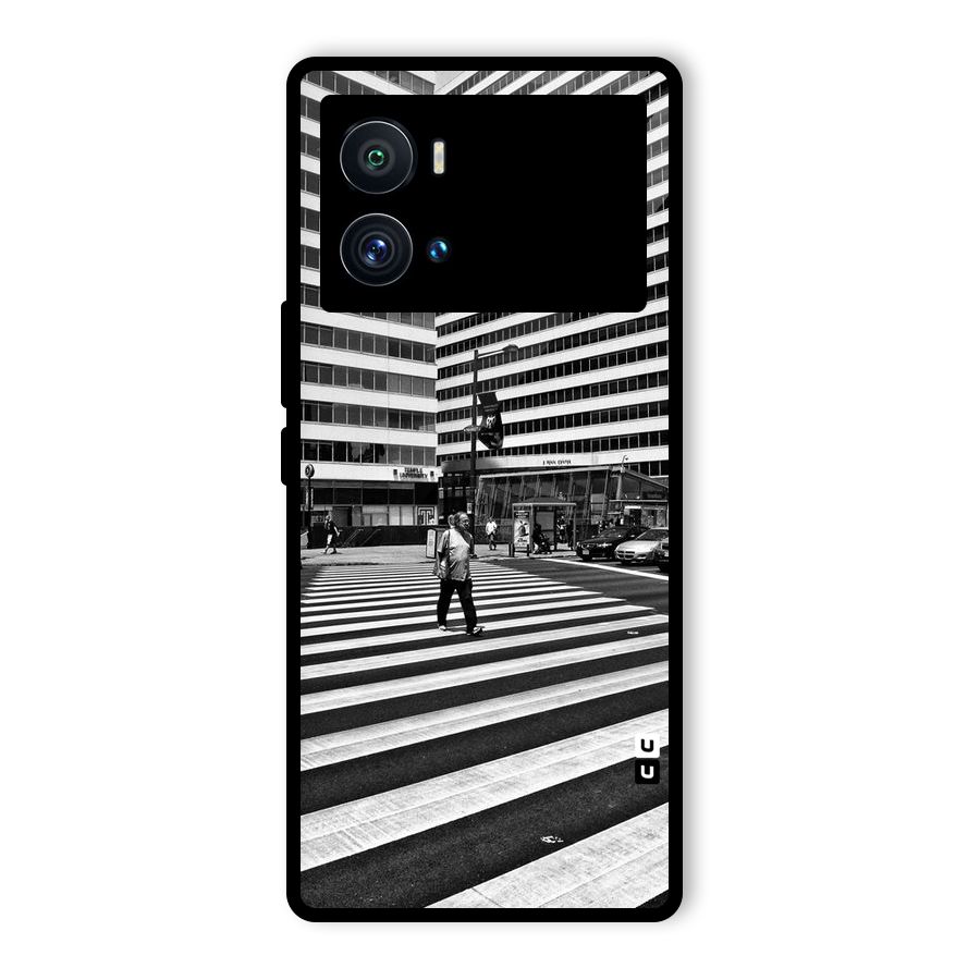 Black White Perspective Glass Back Case for Vivo iQOO 9 Pro