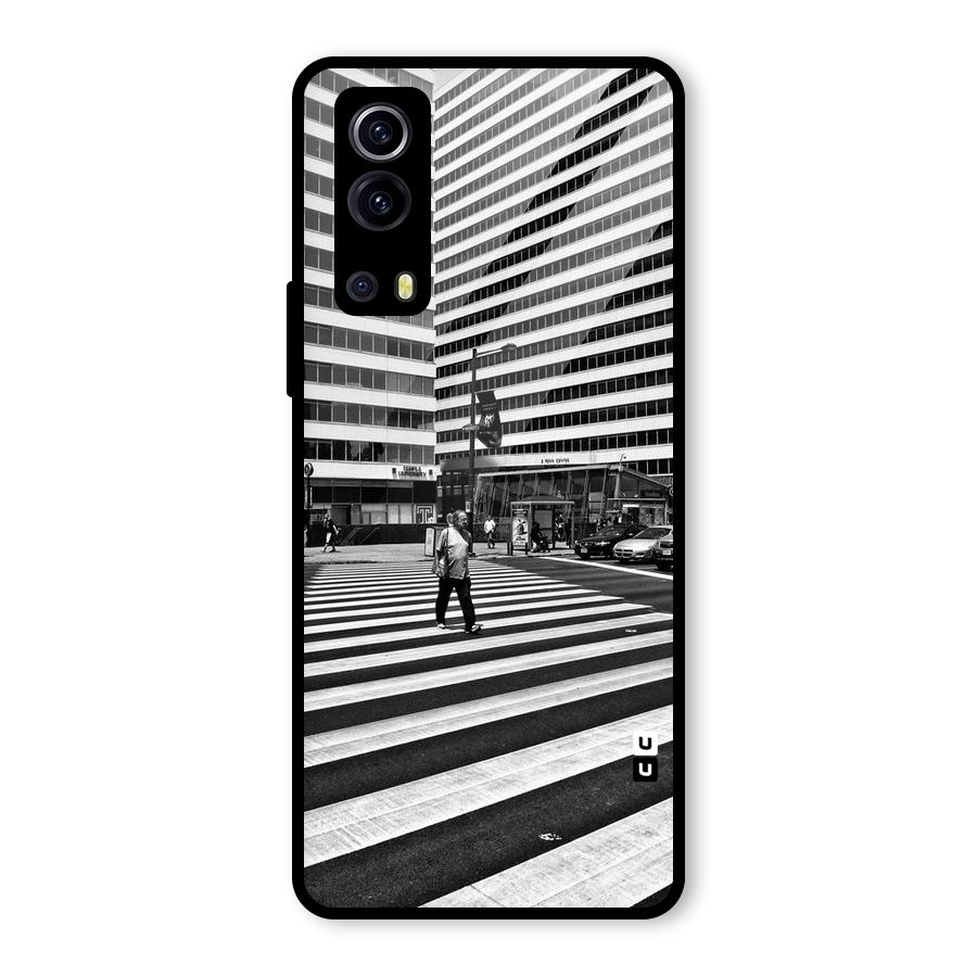 Black White Perspective Glass Back Case for Vivo iQOO Z3
