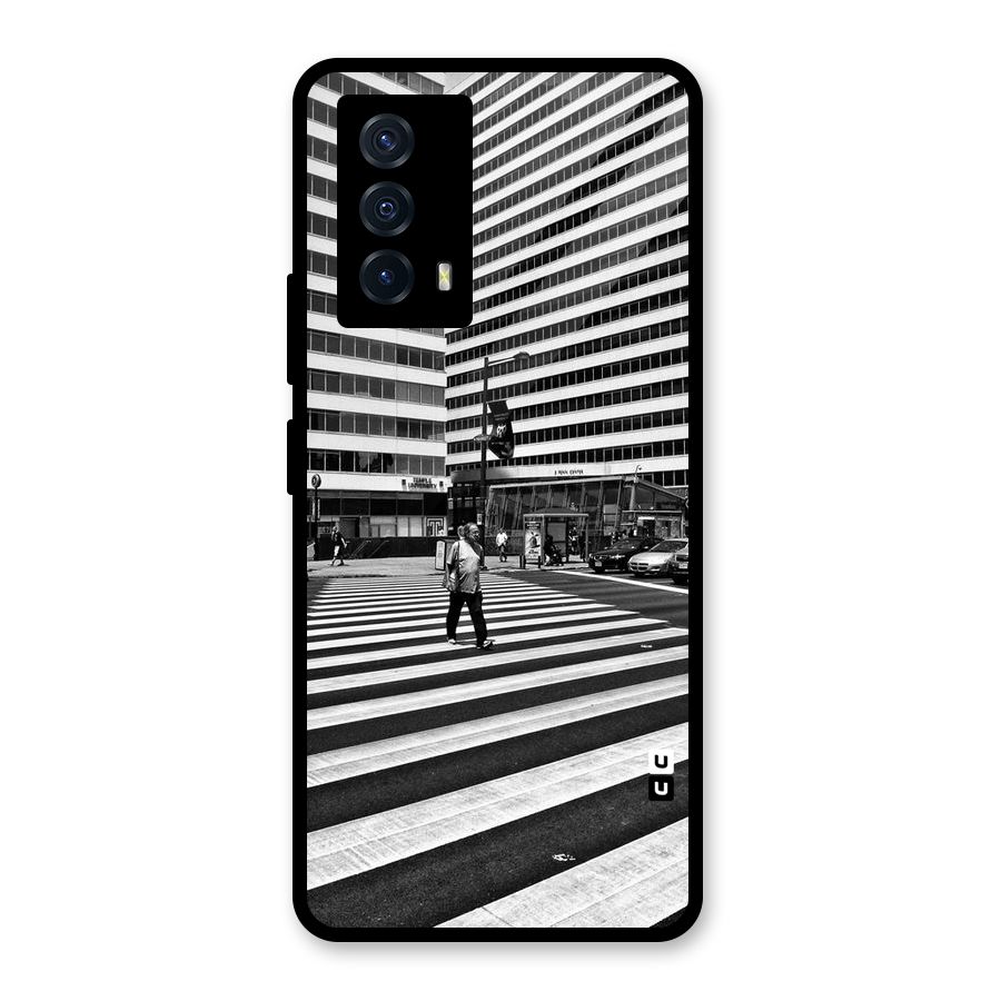 Black White Perspective Glass Back Case for Vivo iQOO Z5