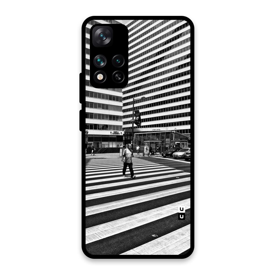 Black White Perspective Glass Back Case for Xiaomi 11i HyperCharge 5G