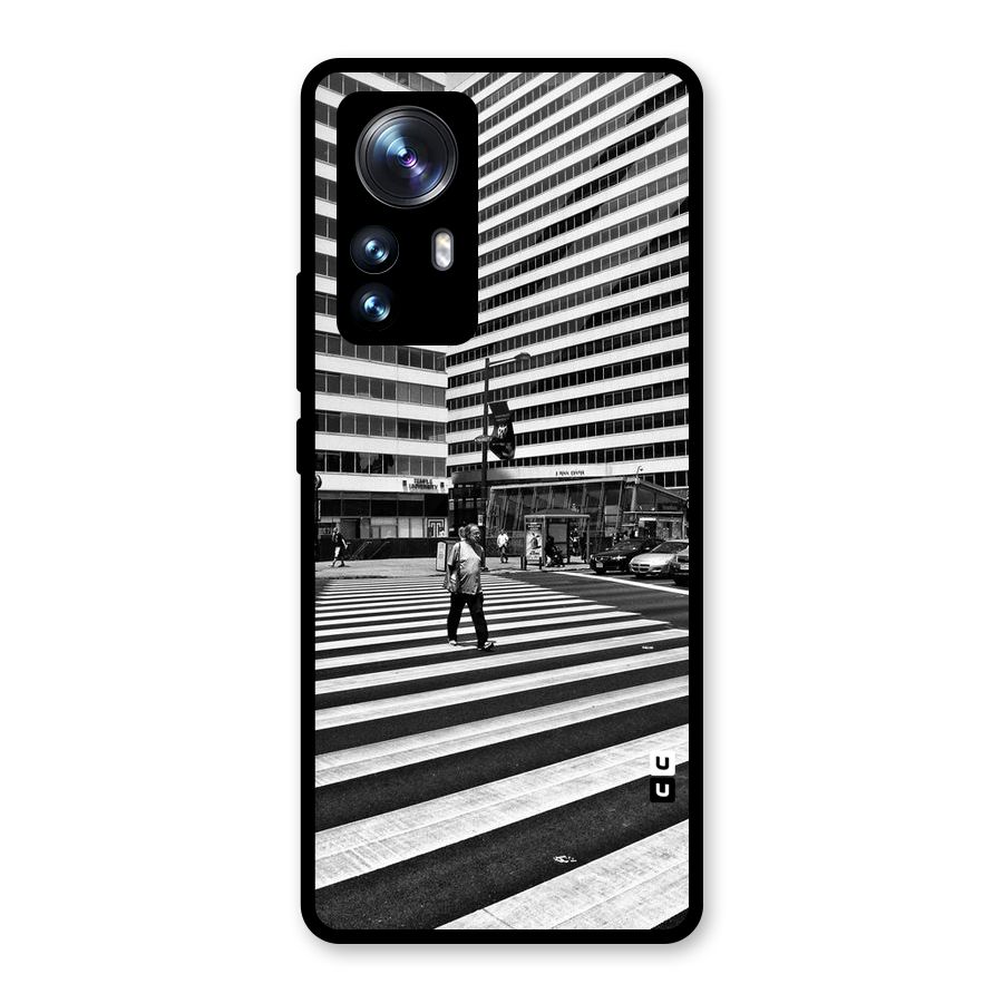 Black White Perspective Glass Back Case for Xiaomi 12 Pro