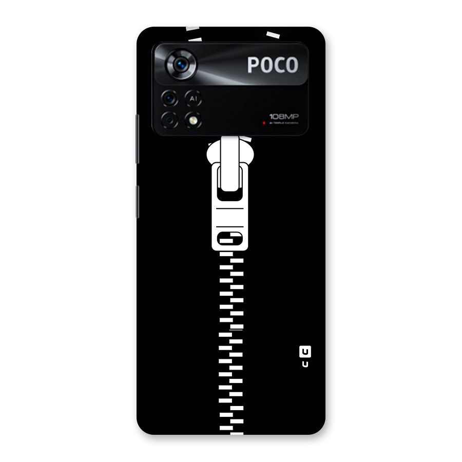 Black Zipper Back Case for Poco X4 Pro 5G