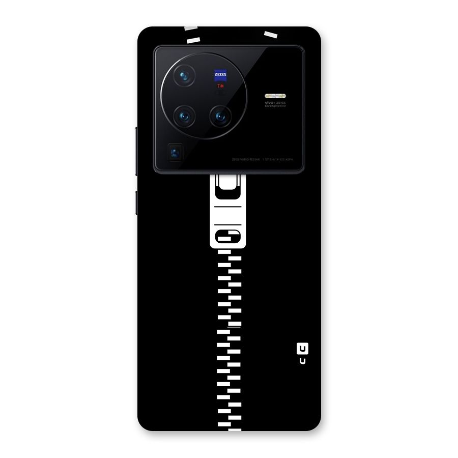 Black Zipper Back Case for Vivo X80 Pro