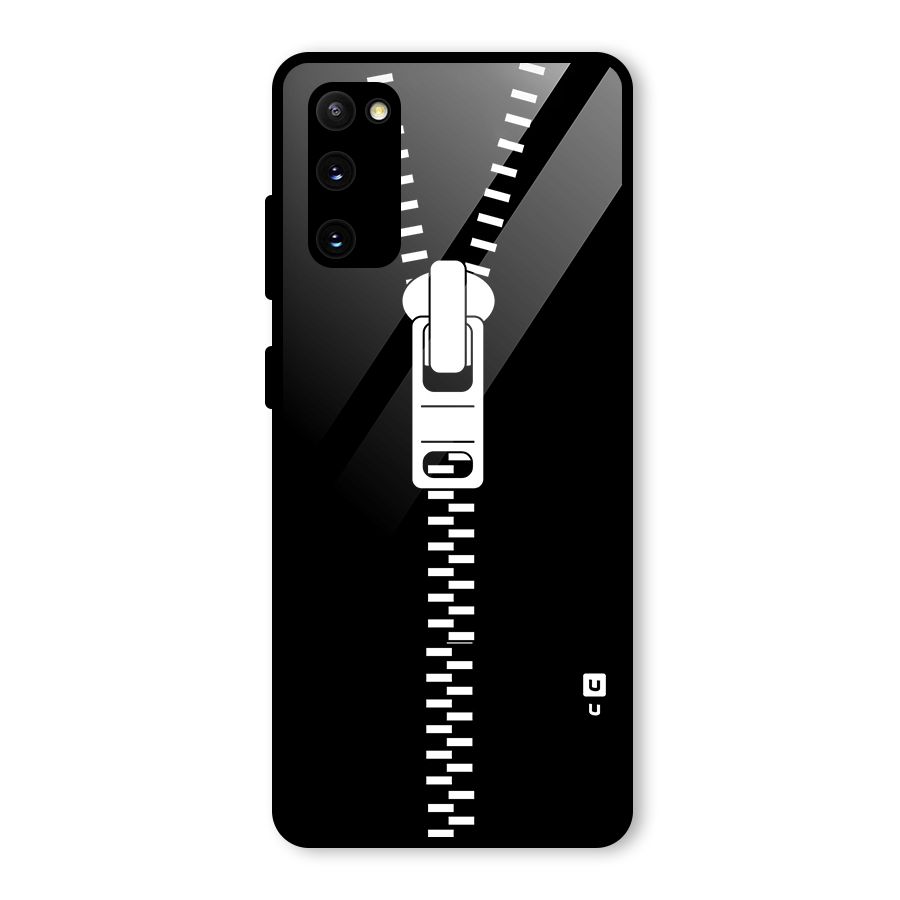 Black Zipper Glass Back Case for Galaxy S20 FE 5G