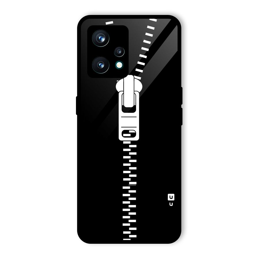 Black Zipper Glass Back Case for Realme 9 Pro Plus 5G