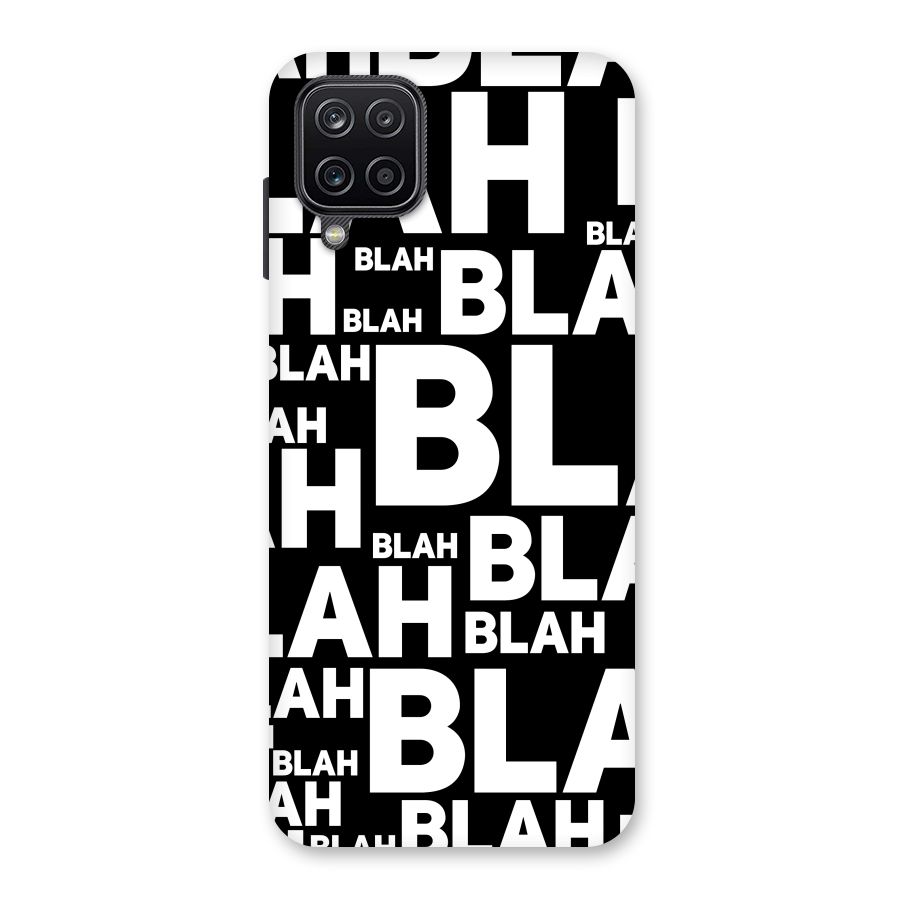 Blah Blah Pattern Back Case for Galaxy A12