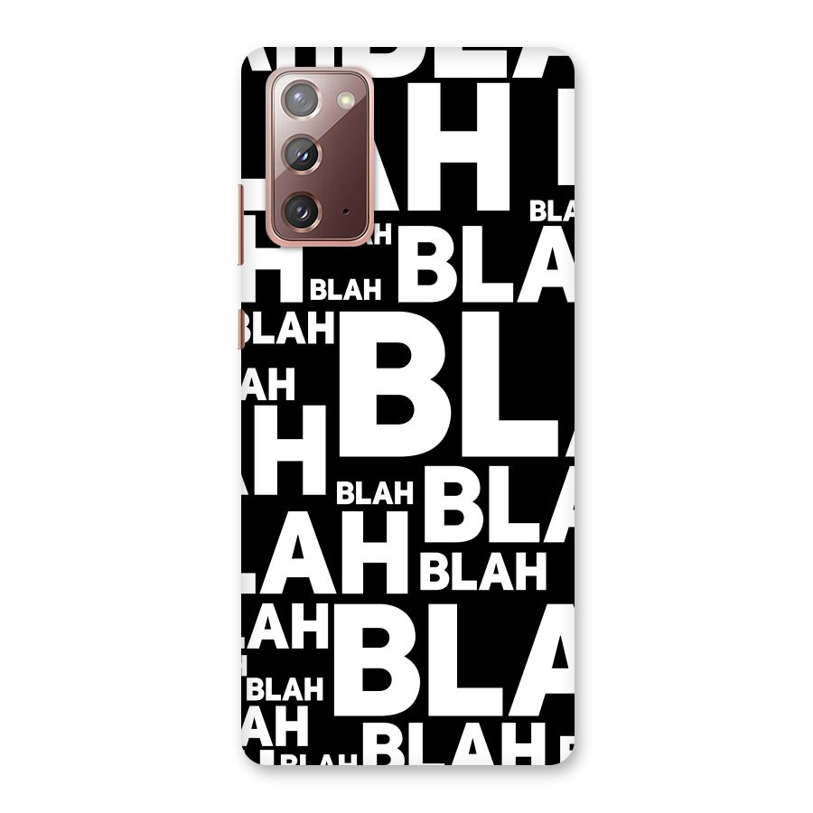 Blah Blah Pattern Back Case for Galaxy Note 20