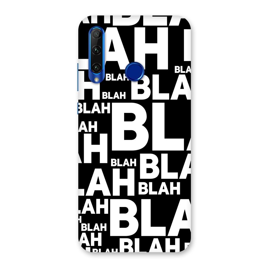 Blah Blah Pattern Back Case for Honor 20i
