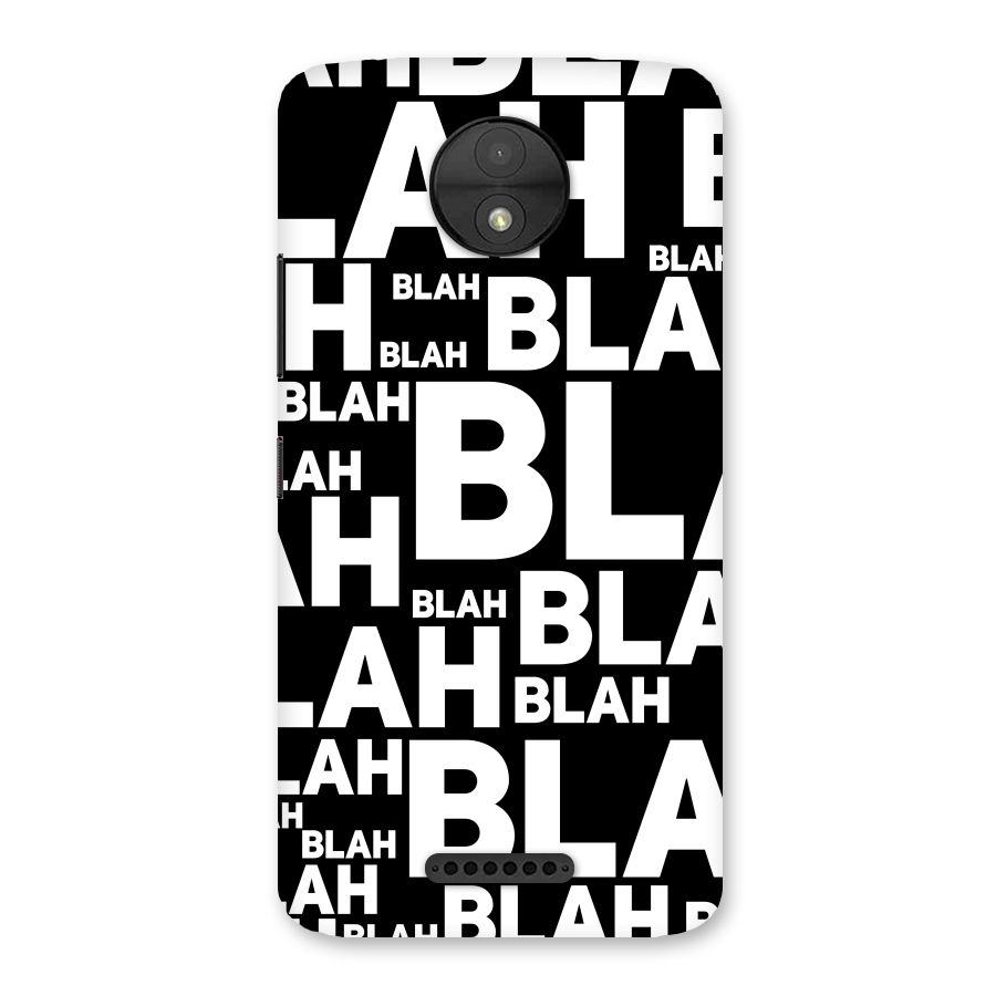 Blah Blah Pattern Back Case for Moto C