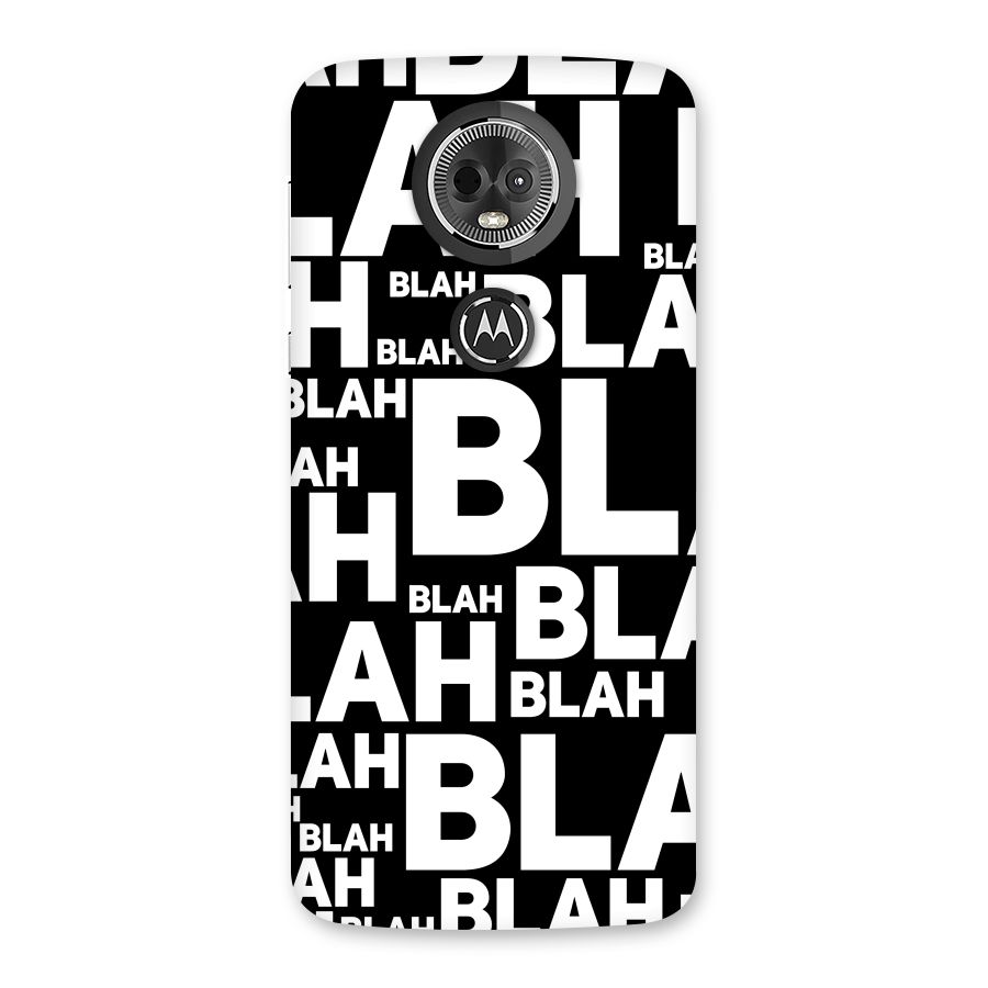 Blah Blah Pattern Back Case for Moto E5 Plus