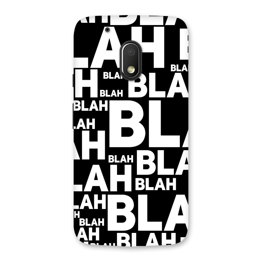 Blah Blah Pattern Back Case for Moto G4 Play