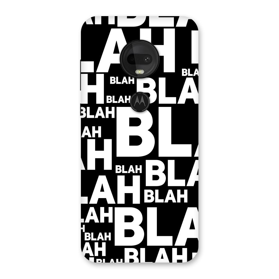 Blah Blah Pattern Back Case for Moto G7