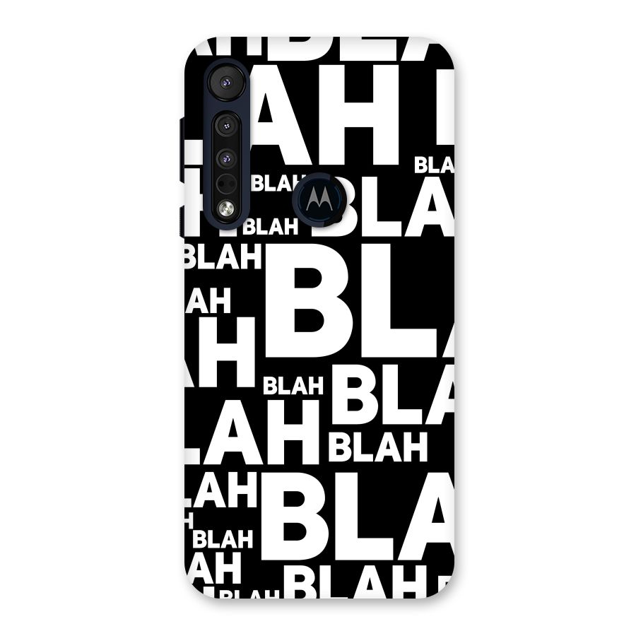Blah Blah Pattern Back Case for Motorola One Macro