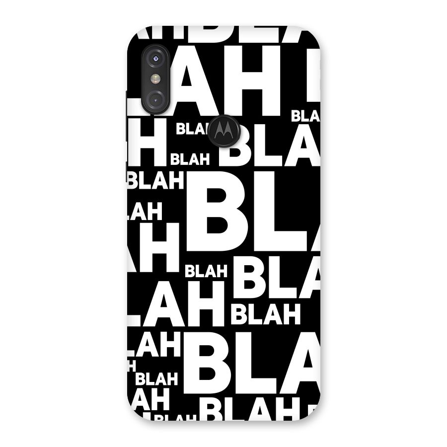 Blah Blah Pattern Back Case for Motorola One Power