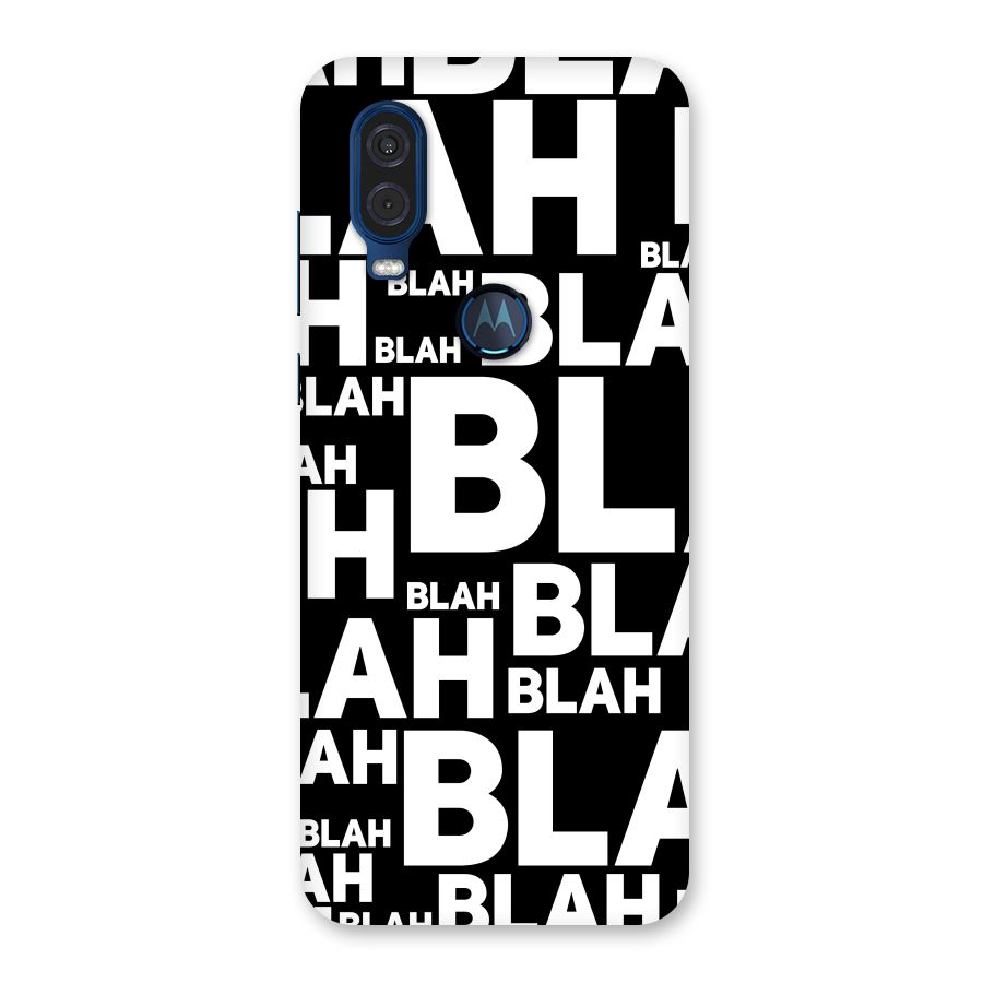 Blah Blah Pattern Back Case for Motorola One Vision