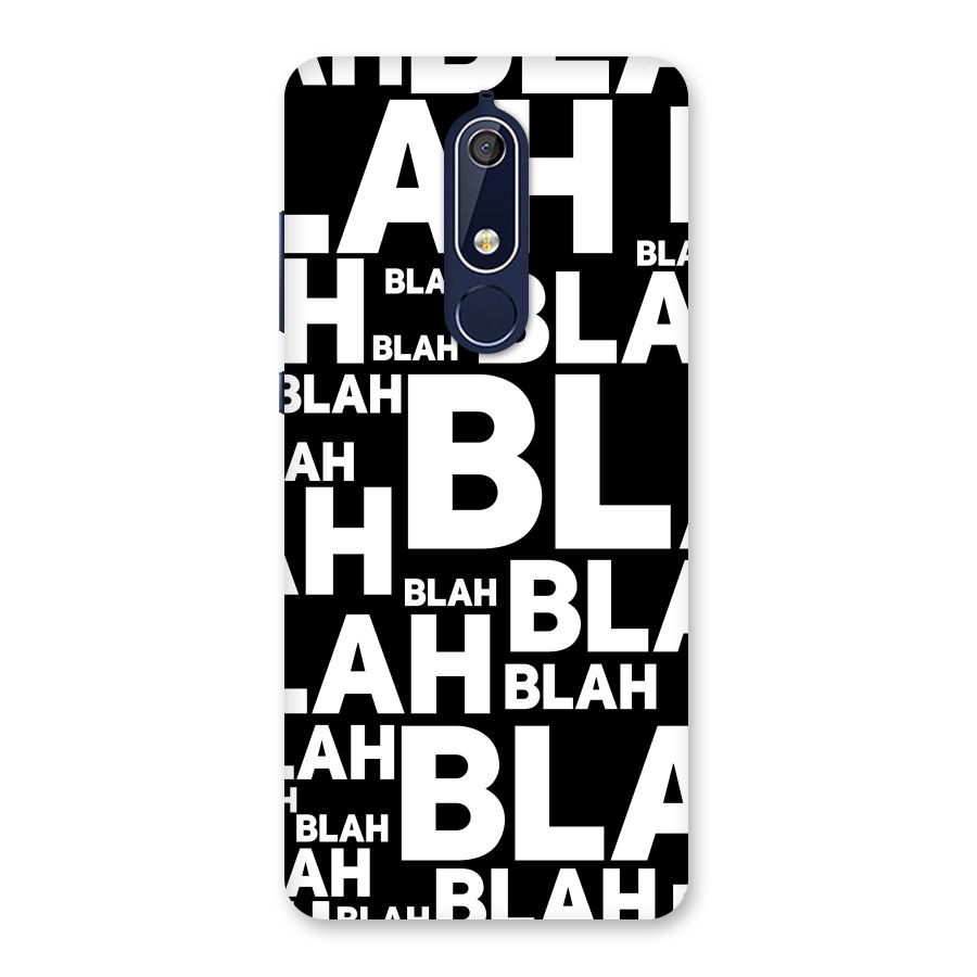 Blah Blah Pattern Back Case for Nokia 5.1