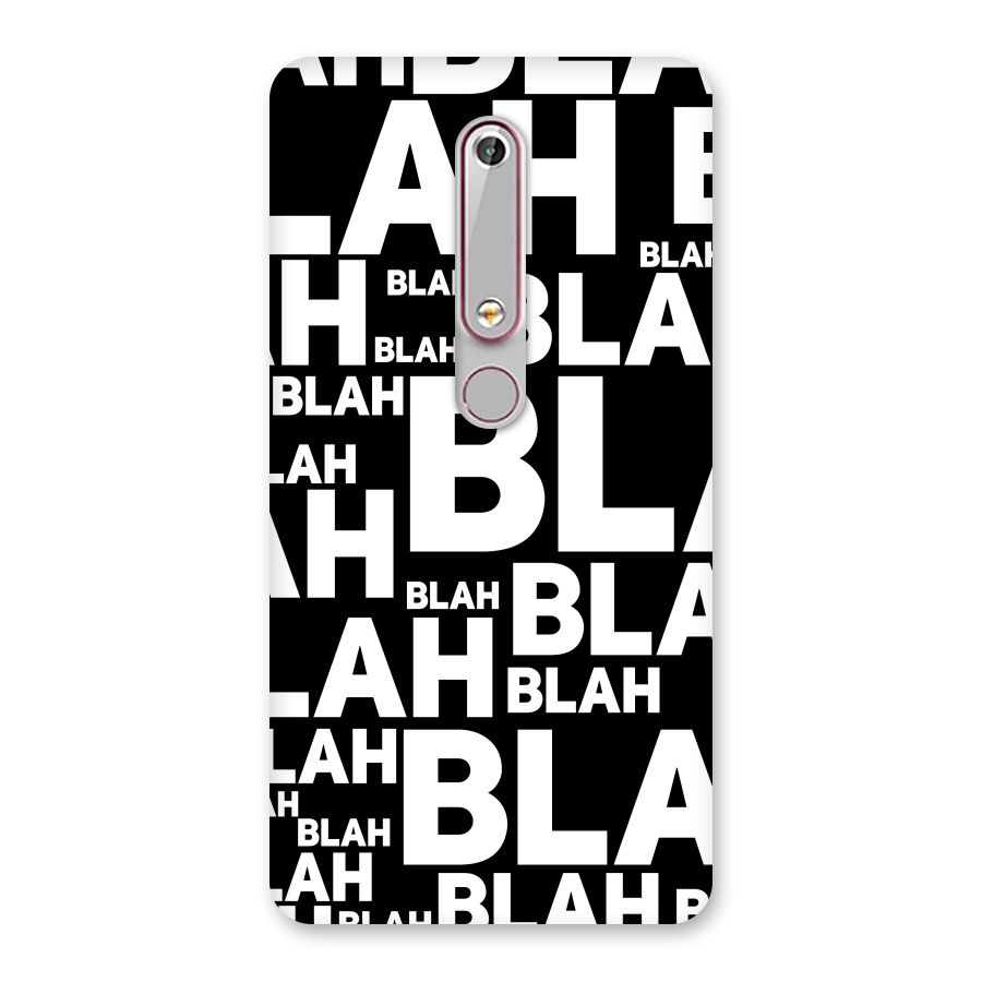 Blah Blah Pattern Back Case for Nokia 6.1