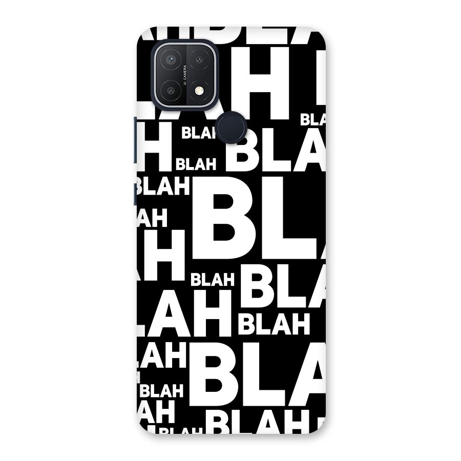 Blah Blah Pattern Back Case for Oppo A15