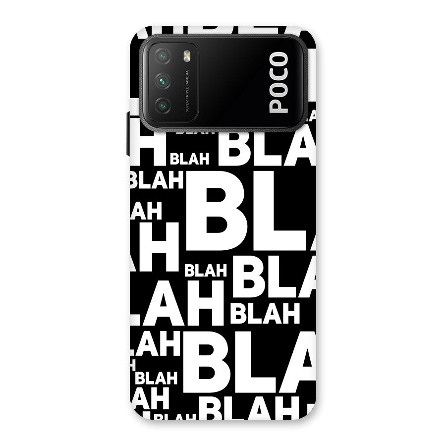Blah Blah Pattern Back Case for Poco M3