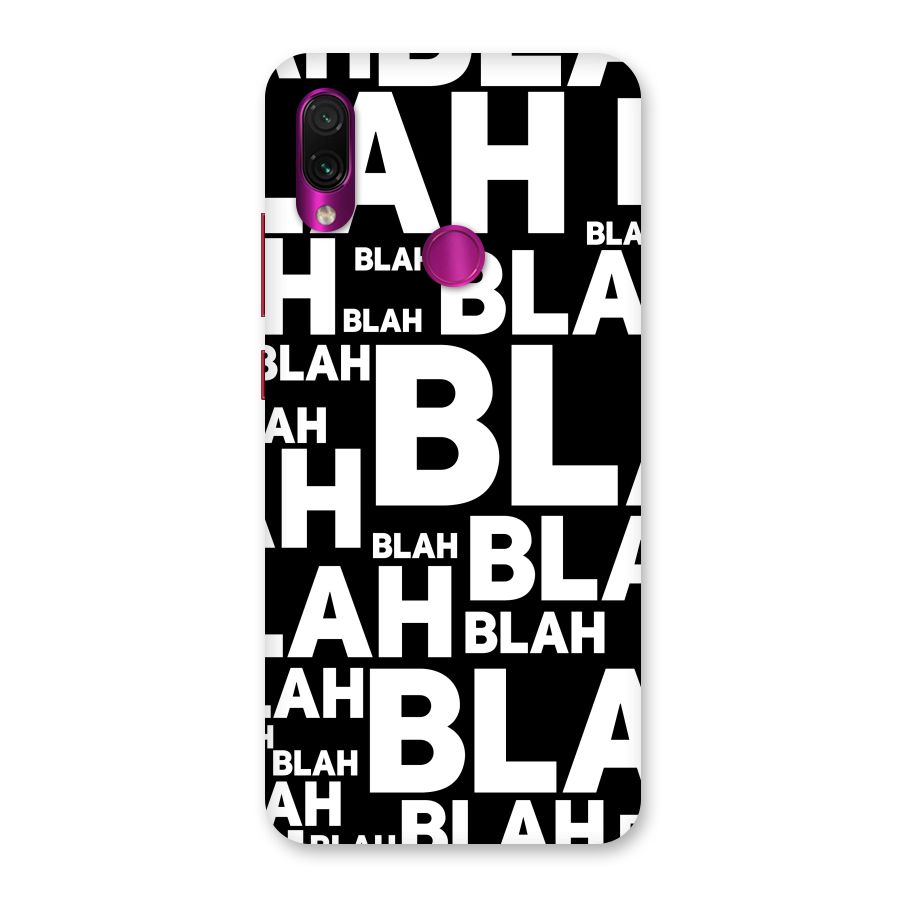 Blah Blah Pattern Back Case for Redmi Note 7 Pro