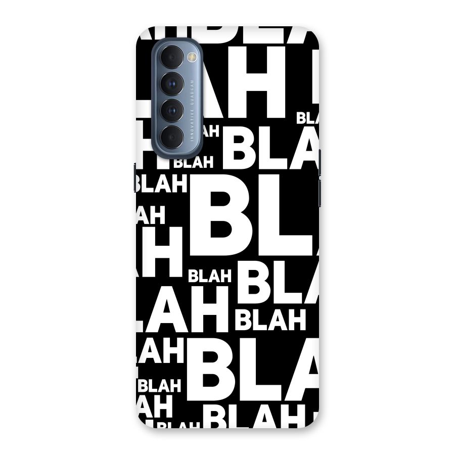Blah Blah Pattern Back Case for Reno4 Pro