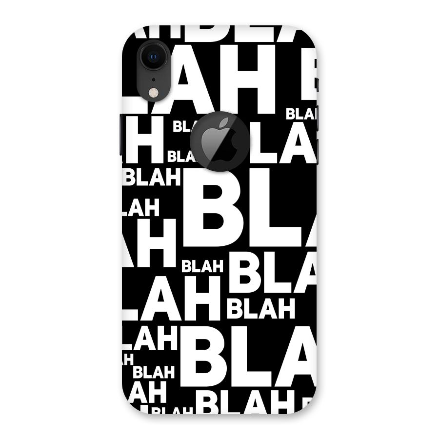 Blah Blah Pattern Back Case for iPhone XR Logo Cut