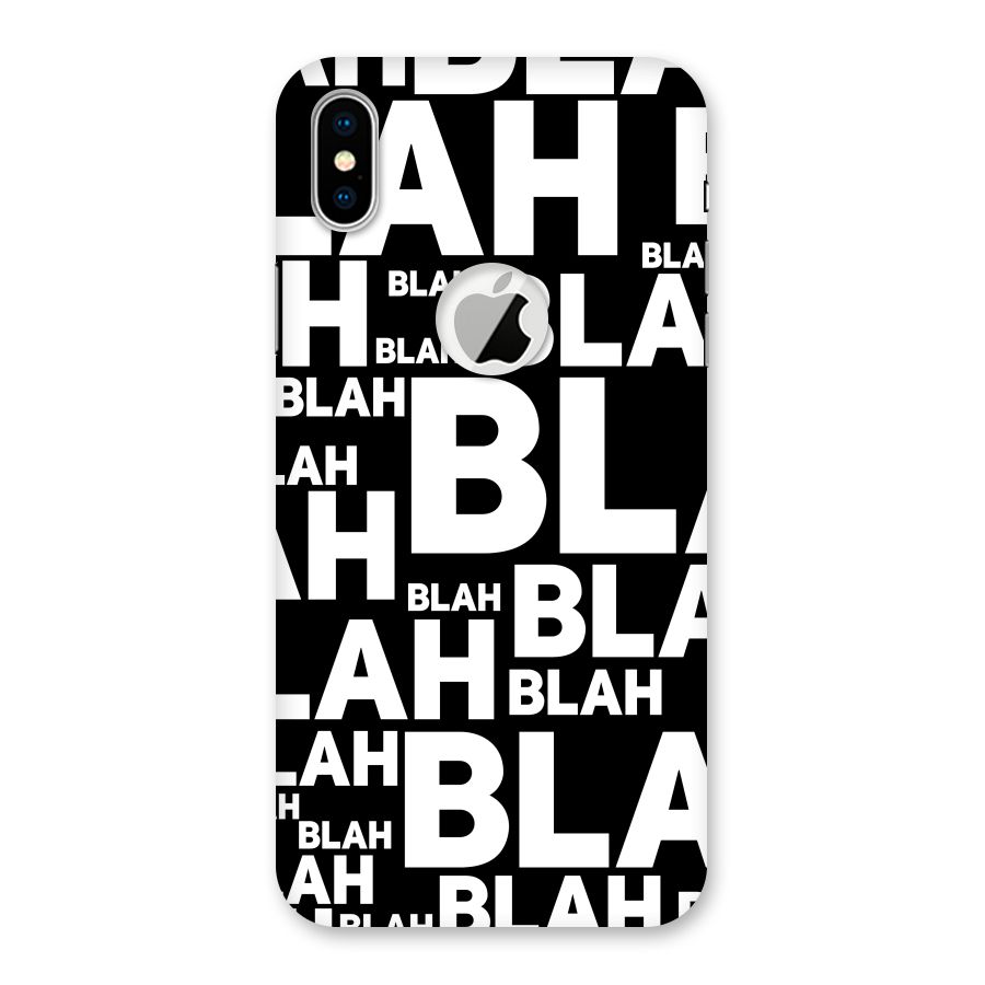 Blah Blah Pattern Back Case for iPhone XS Logo Cut