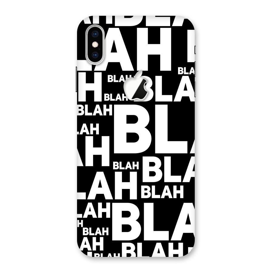Blah Blah Pattern Back Case for iPhone XS Max Apple Cut