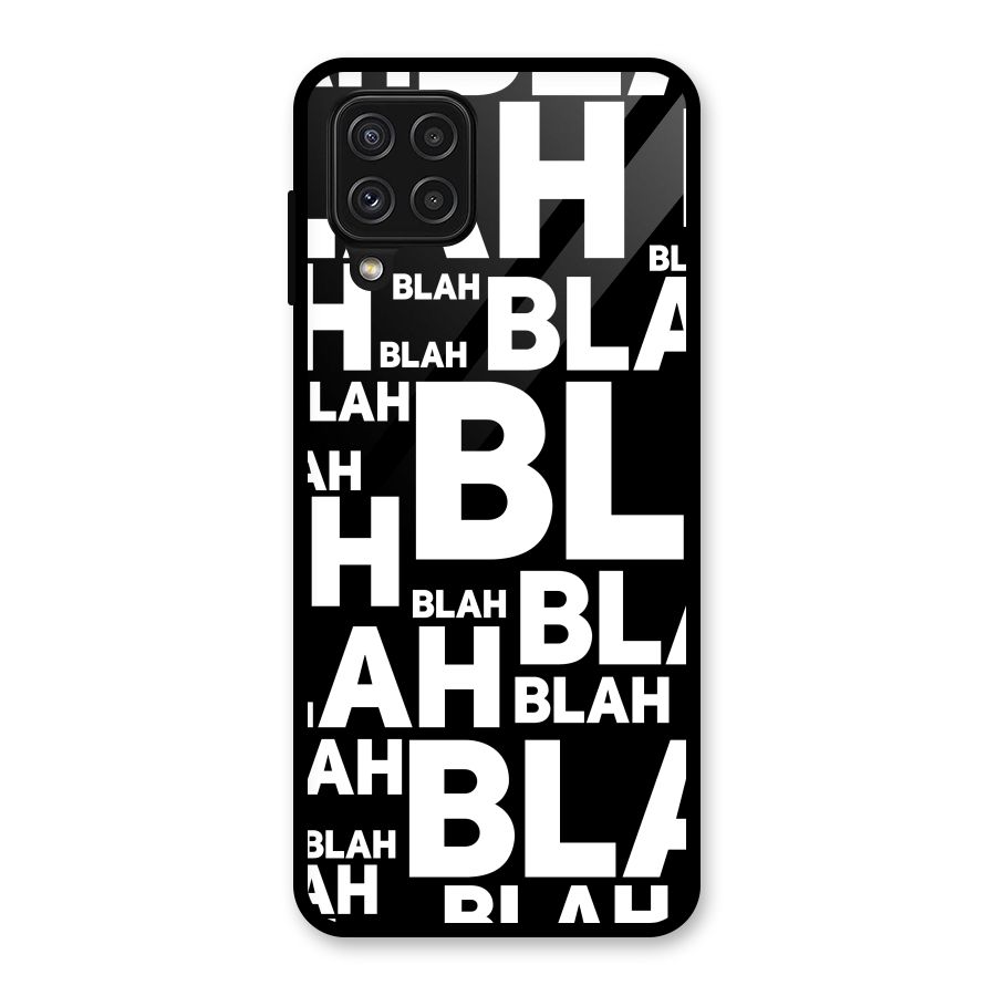 Blah Blah Pattern Glass Back Case for Galaxy A22 4G