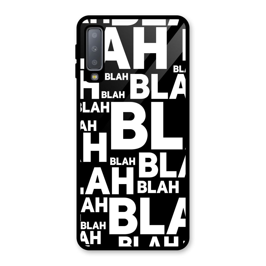 Blah Blah Pattern Glass Back Case for Galaxy A7 (2018)