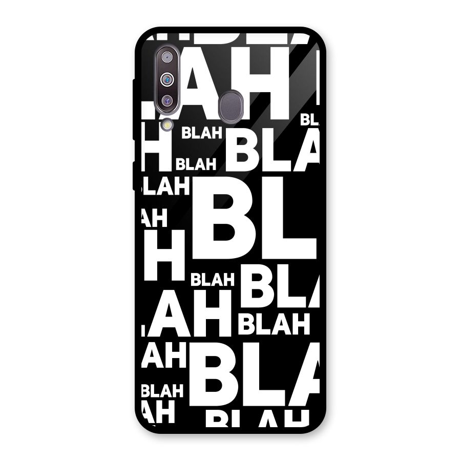 Blah Blah Pattern Glass Back Case for Galaxy M30