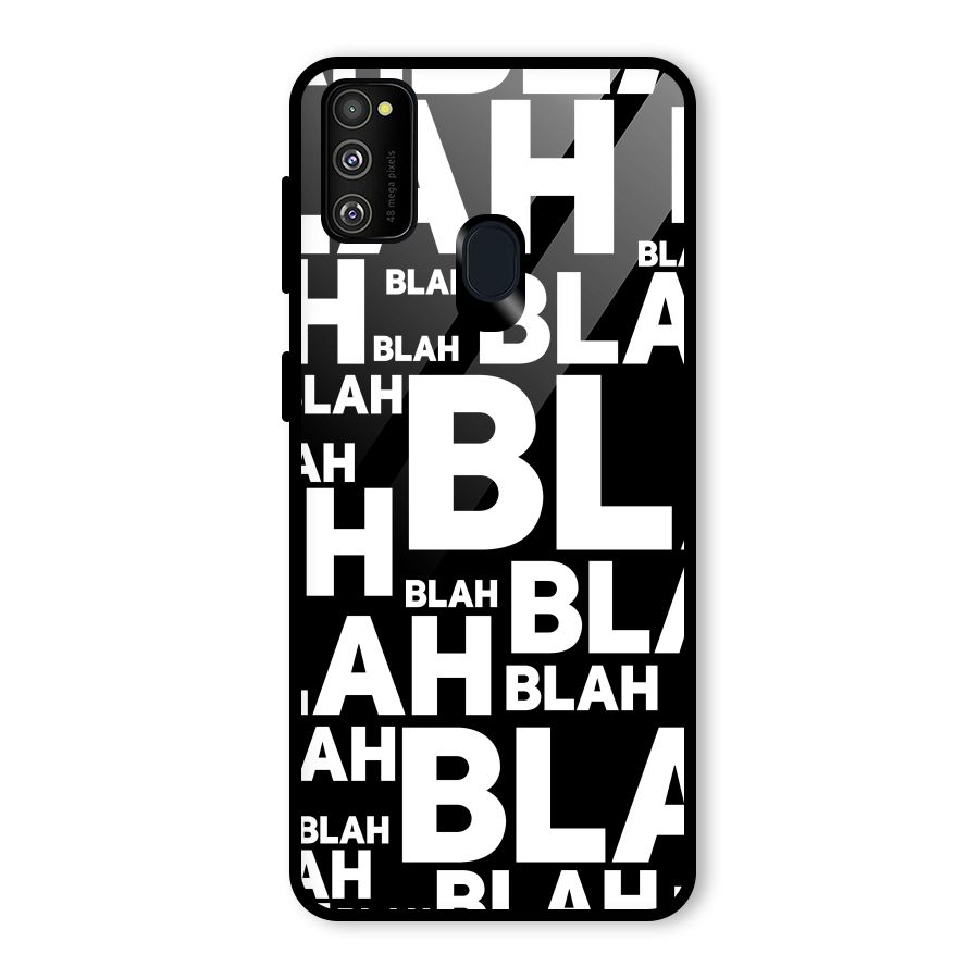 Blah Blah Pattern Glass Back Case for Galaxy M30s