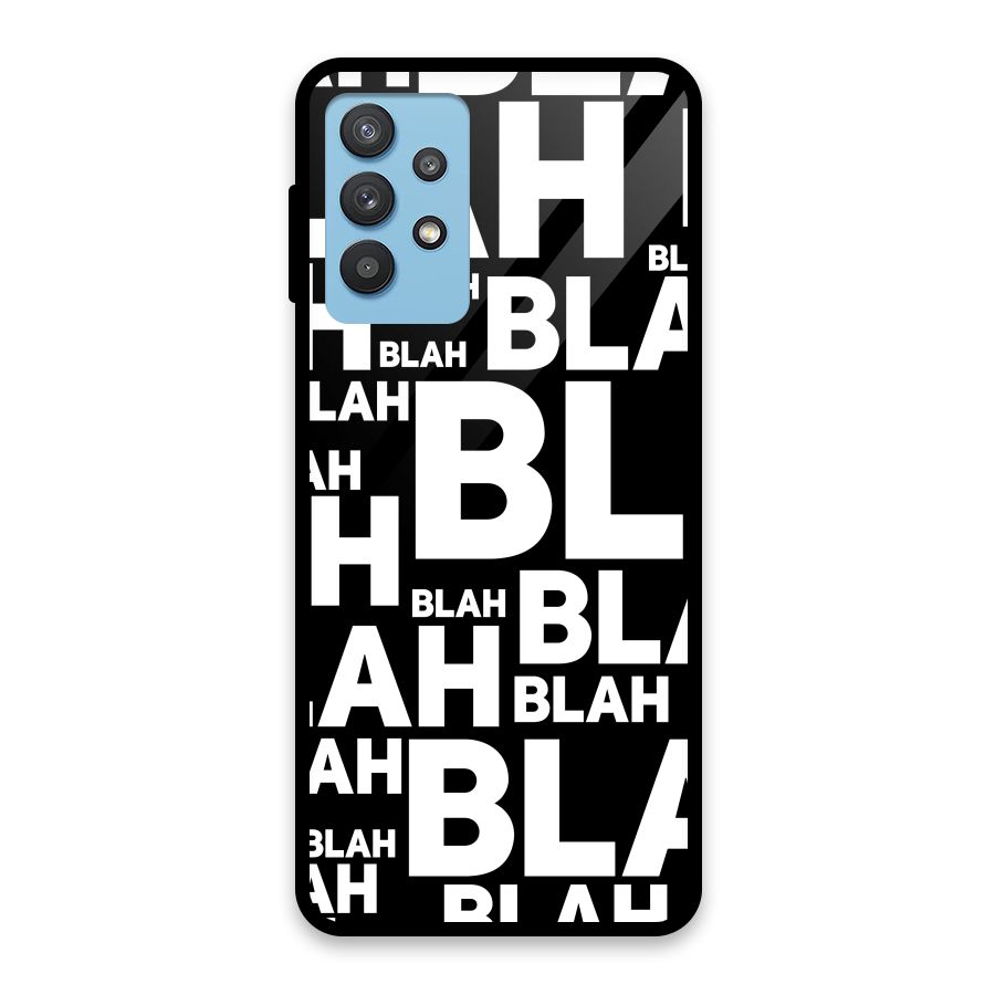 Blah Blah Pattern Glass Back Case for Galaxy M32 5G