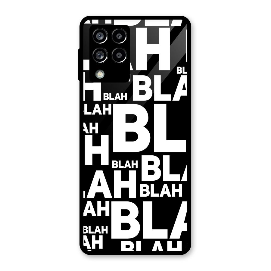 Blah Blah Pattern Glass Back Case for Galaxy M53 5G
