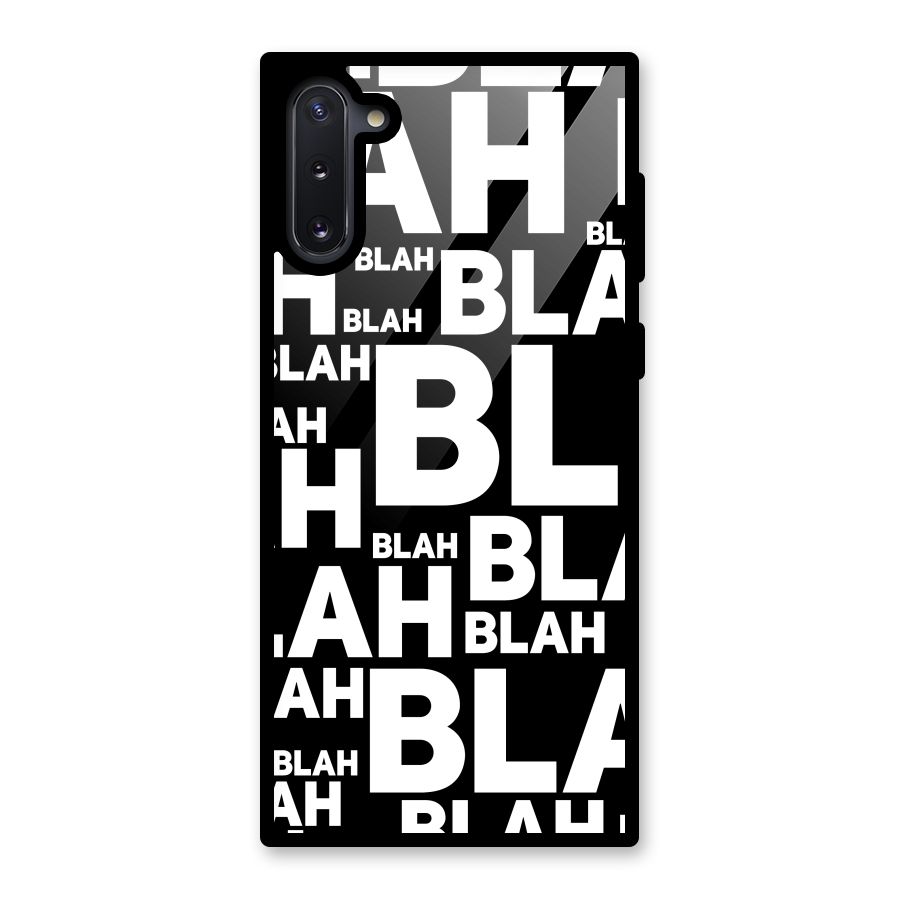 Blah Blah Pattern Glass Back Case for Galaxy Note 10