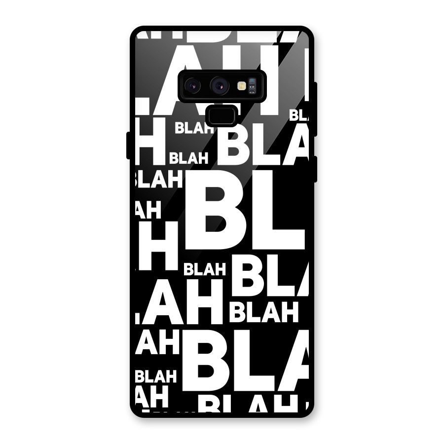Blah Blah Pattern Glass Back Case for Galaxy Note 9