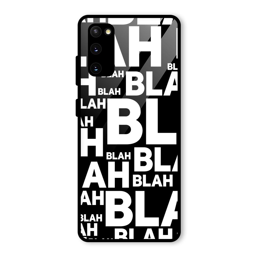Blah Blah Pattern Glass Back Case for Galaxy S20 FE