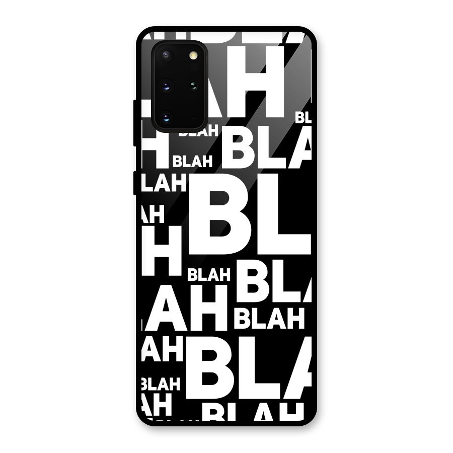 Blah Blah Pattern Glass Back Case for Galaxy S20 Plus