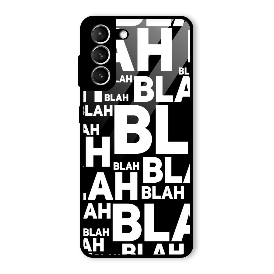 Blah Blah Pattern Glass Back Case for Galaxy S21 5G