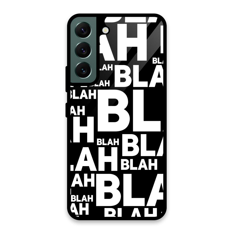 Blah Blah Pattern Glass Back Case for Galaxy S22 5G